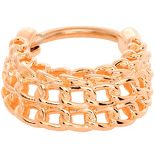Load image into Gallery viewer, 16G 3/8 Rose Gold Tone Triple Chain Hinged Septum Ring
