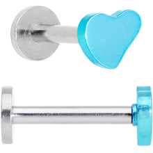 Load image into Gallery viewer, 16G 5/16 Multicolor Internally Threaded Heart Labret Set of 4
