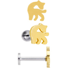 将图片加载到图库查看器，16G 5/16 Multicolor Internally Threaded Giraffe Labret Set of 4
