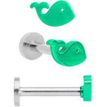 Load image into Gallery viewer, 16G 5/16 Multicolor Internally Threaded Whale Labret Set of 4
