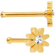 Load image into Gallery viewer, 20G 1/4 Clear Gem Multicolor Flower Nose Bone Set of 4
