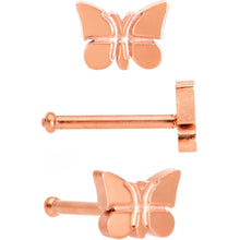 Load image into Gallery viewer, 20G 1/4 Multicolor Butterfly Nose Bone Set of 4
