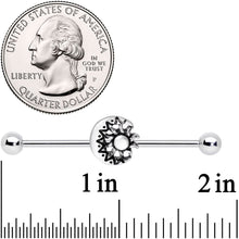 将图片加载到图库查看器，14G Crescent Moon with Star Dangle Industrial Barbell 38mm
