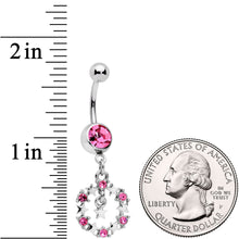 Load image into Gallery viewer, Pink Gem Constellation of Stars Dangle Belly Ring
