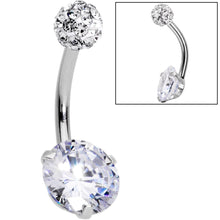 Load image into Gallery viewer, Clear Pink Purple Gem Ultimate Girly Glamour Belly Ring Set of 3
