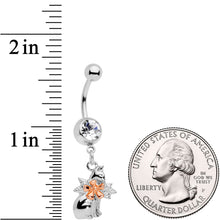将图片加载到图库查看器，Clear Gem Kitty Cat With a Corsage Dangle Belly Ring
