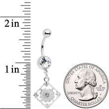 将图片加载到图库查看器，Clear Gem Art Deco Antique Style Elegance Dangle Belly Ring
