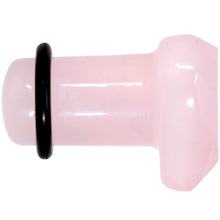 Load image into Gallery viewer, Rose Flower Quartz Stone Faceted Heart Single Flare Plug Set 6mm to 25mm
