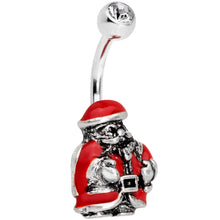 Load image into Gallery viewer, Clear Gem Christmastime Little Santa Claus Belly Ring
