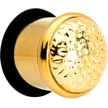 Load image into Gallery viewer, Gold Tone Hammered Finish Single Flare Plug Set 6mm to 16mm Sizes
