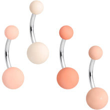 Load image into Gallery viewer, Matte Peaches and Cream Belly Ring Set of 4
