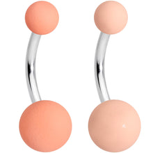 Load image into Gallery viewer, Matte Peaches and Cream Belly Ring Set of 4
