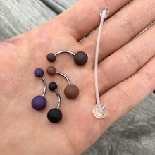 Load image into Gallery viewer, Muted Matte Tones Belly Ring Set of 4
