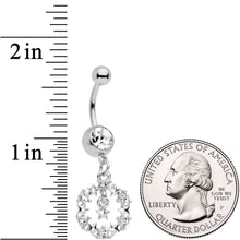 Load image into Gallery viewer, Clear Gem Holiday Wreath of Stars Dangle Belly Ring
