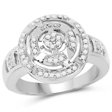 将图片加载到图库查看器，14K Yellow Gold Plated 0.21 Carat Genuine White Diamond .925 Sterling Silver Ring
