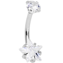 Load image into Gallery viewer, Clear Gem Round Rhombus Heart Star Belly Ring Set of 4
