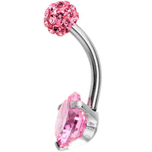 Load image into Gallery viewer, Pink Clear Gem Days of Disco Belly Ring
