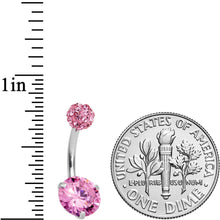 Load image into Gallery viewer, Pink Clear Gem Days of Disco Belly Ring
