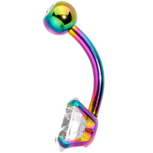 将图片加载到图库查看器，Clear Gem Rainbow Large and Small Gem Belly Ring

