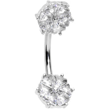 Load image into Gallery viewer, Clear Gem Winter Fun Snowflake Double Mount Belly Ring
