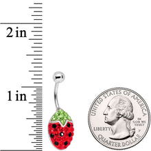 Load image into Gallery viewer, Red Black Green Gem Juicy Jam Strawberry Belly Ring
