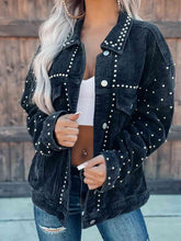 将图片加载到图库查看器，Women’s Collared Neck Button-Down Jacket For Casual and Everyday Use Elegant Simple Jacket

