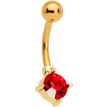 将图片加载到图库查看器，Clear Gem Gold Tone Red Holiday Gift Ornament Belly Ring Set of 4
