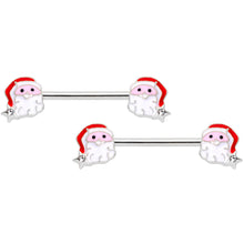 Load image into Gallery viewer, 14G 9/16 Santa Captive Barbell Nipple Ring Set of 4
