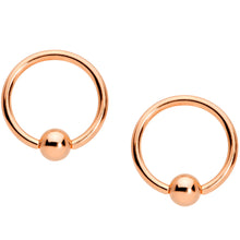将图片加载到图库查看器，14G Rose Gold Tone Santa Captive Barbell Nipple Ring Set of 4
