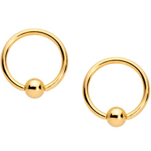 Load image into Gallery viewer, 14G 1/2 Gold Tone Santa Captive Barbell Nipple Ring Set of 4
