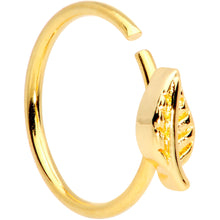 将图片加载到图库查看器，20G 5/16 Gold Tone Little Leaf Seamless Circular Ring
