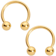 Load image into Gallery viewer, 16G 3/8 Color Variety Horseshoe Curved Barbell Set of 8

