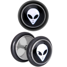 将图片加载到图库查看器，Black White Outer Space Alien Cheater Plug
