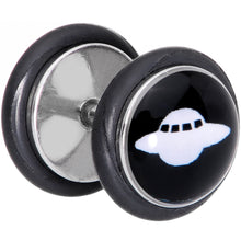 Load image into Gallery viewer, Black White Spaceship UFO Cheater Plug
