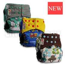 将图片加载到图库查看器，Modern Luxury Printed Washable Real Cloth Pocket Nappy,3 nappies/diapers Set For Girls and Boys Baby In Elegant Style
