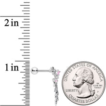 Load image into Gallery viewer, 16G 1/4 Pink Gem Sprig of Springtime Left Ear Cartilage Earring
