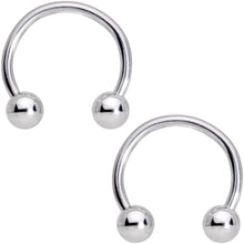 将图片加载到图库查看器，14G 13mm Outer Space Aliens Horseshoe Nipple Ring Set
