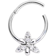 Load image into Gallery viewer, 16G 3/8 Clear CZ Gem Triquetra Hinged Segment Ring
