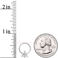 Load image into Gallery viewer, 16G 3/8 Clear CZ Gem Triquetra Hinged Segment Ring
