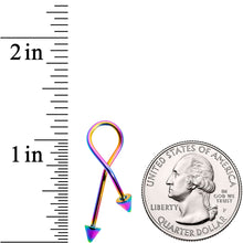 Load image into Gallery viewer, 16G 25mm Rainbow Anodized Cone End Twister Cartilage Earring
