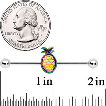 Load image into Gallery viewer, 14G Rainbow Iridescent Dreamy Pineapple Industrial Barbell 38mm
