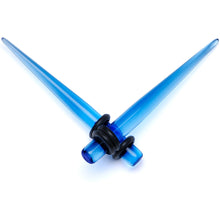 Load image into Gallery viewer, 14 to 00G Light Blue Acrylic Straight Taper 18 Piece Stretching Kit

