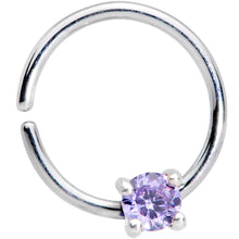 Load image into Gallery viewer, 18G 5/16 Purple Gem 925 Sterling Silver Seamless Circular Ring

