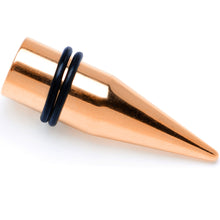 将图片加载到图库查看器，Rose Gold Tone PVD Straight Plug and Taper Set Sizes 5mm to 10mm
