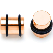 将图片加载到图库查看器，Rose Gold Tone PVD Straight Plug and Taper Set Sizes 5mm to 10mm
