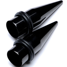 Load image into Gallery viewer, Black PVD Straight Plug and Taper Set Sizes 5mm to 10mm
