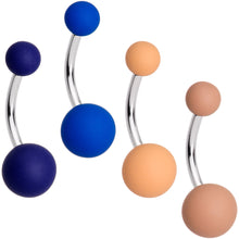 将图片加载到图库查看器，Subtle Simple Matte Belly Ring Set of 4
