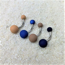 将图片加载到图库查看器，Subtle Simple Matte Belly Ring Set of 4
