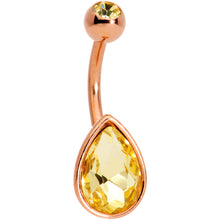 Load image into Gallery viewer, Color Gem Rose Gold Tone Drop Glamour Belly Ring Set of 5
