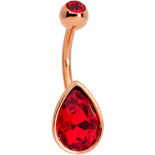 Load image into Gallery viewer, Color Gem Rose Gold Tone Drop Glamour Belly Ring Set of 5
